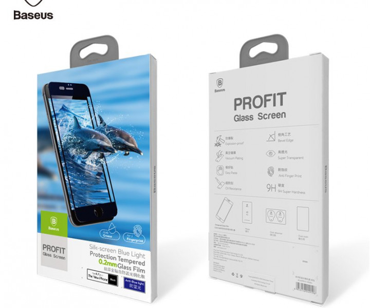Защитное стекло Baseus 3D Silk Screen для iPhone 7 Plus White